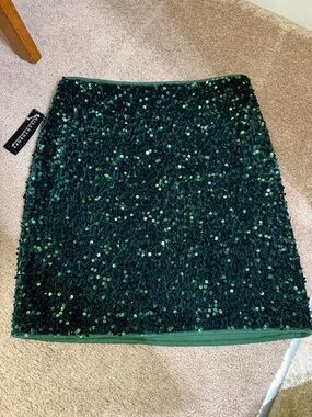 THML Emerald Green Sequin Mini Skirt